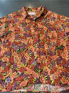 Bayou Wear '03 Jazz Fest New Orleans Crawfish You Hawaiian Shirt XL